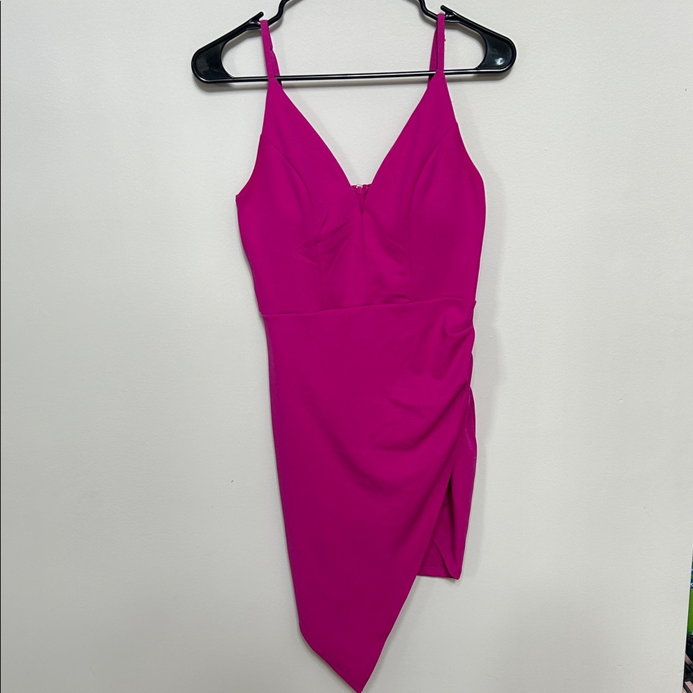 Emerald Sundae Fuchsia Asymmetrical Dress